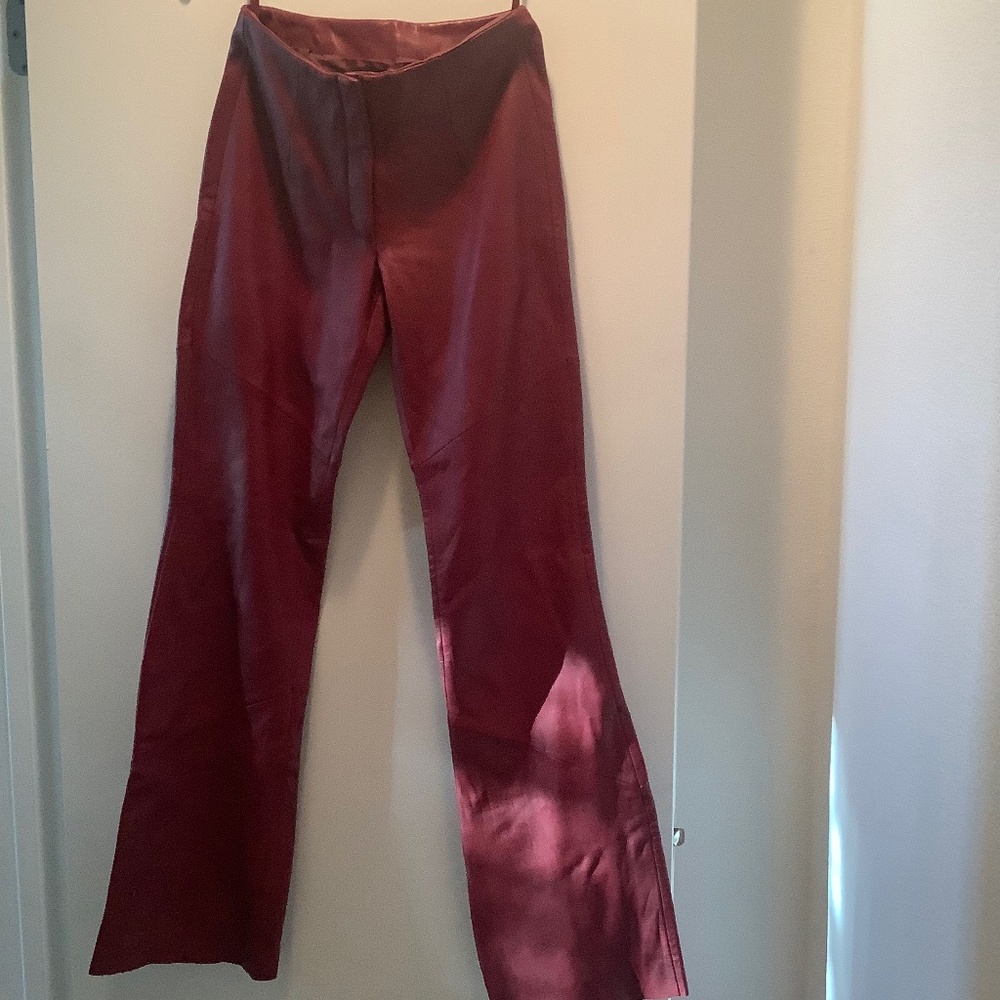 Vintage Red Leather Pants
